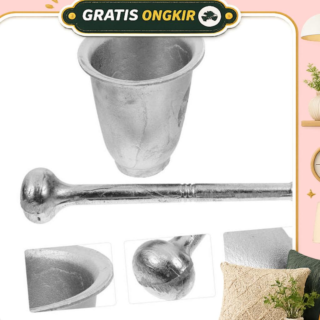 Lumpang Besi Tebal Tumbuk Besi M/L Serba Guna Alat Pemeras Bawang Putih