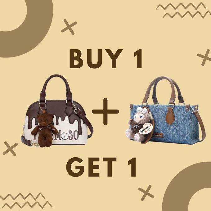 Sale {Hk.Fashion X Moonbags} Tas Selempang Hemastian & Felemoso Dua Tas Dalam Satu Paket Desain Serb