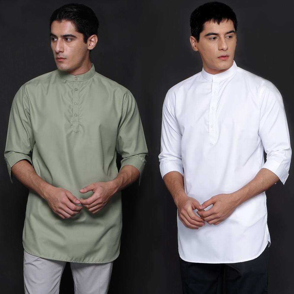 Murah Casella Baju Koko Kurta Lengan | Casella Kurta Hamzah Solid Basic