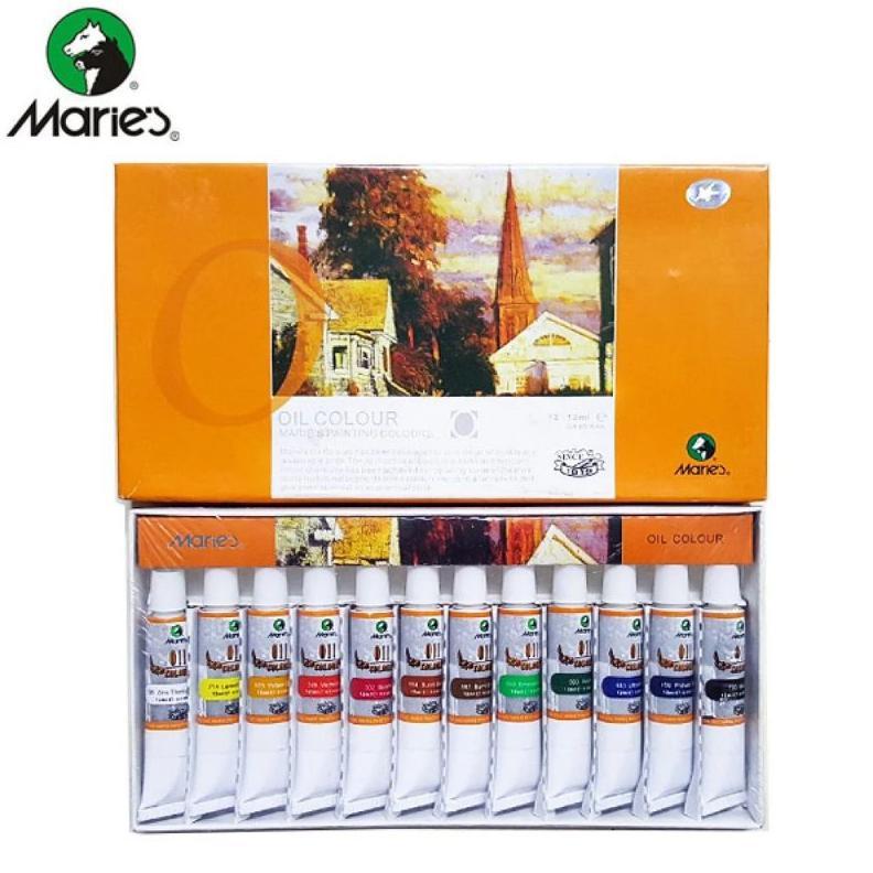 Meries Oil Colour Cat Minyak Set 12 Warna / Lukis Kanvas