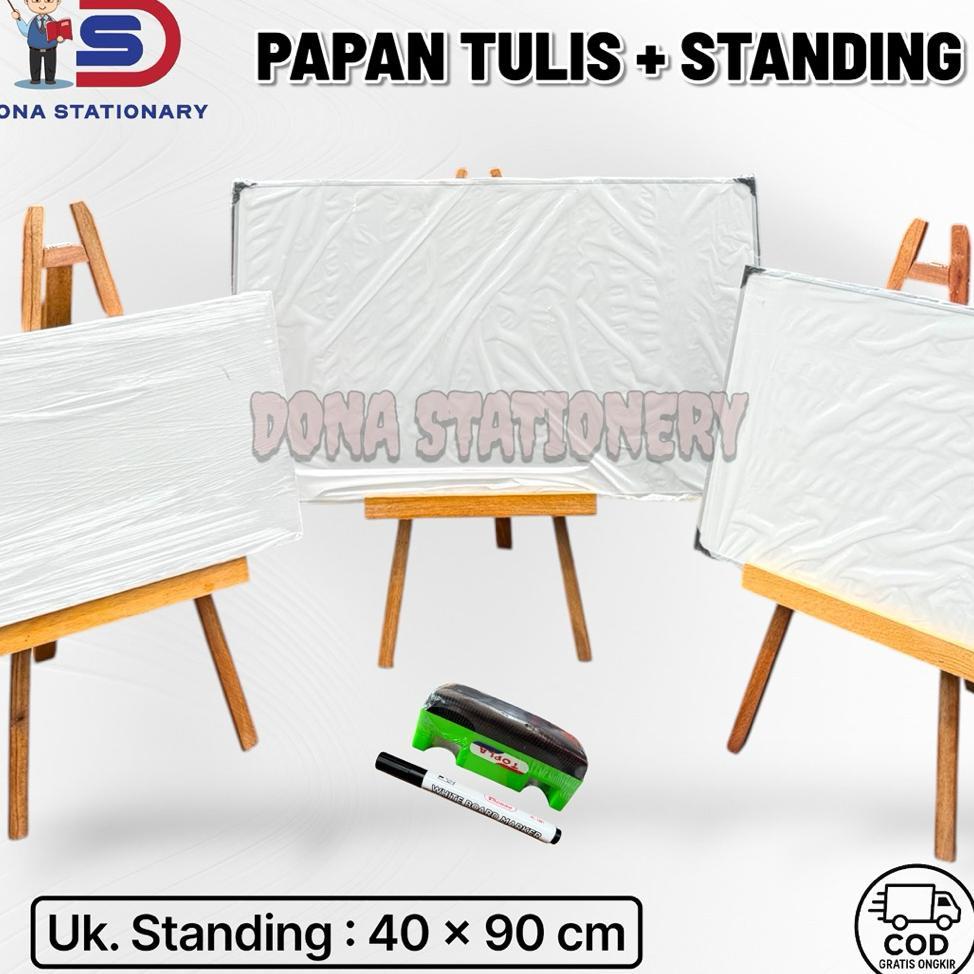 1 Set Whiteboard Standing 80 120 Cm | Whiteboard Standing | Standing Papan Tulis
