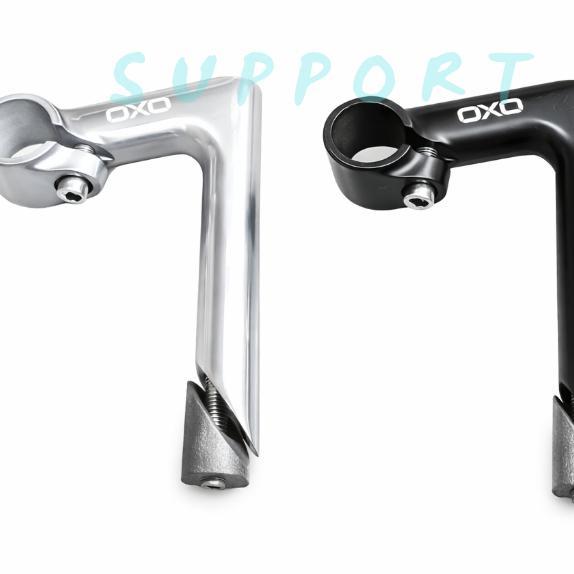 Oxo Stem Bangau 22.2 Vintage Alloy Alumunium Hitam Krom 10Cm Sepeda - Tiang Stir Bango Sepeda Federa