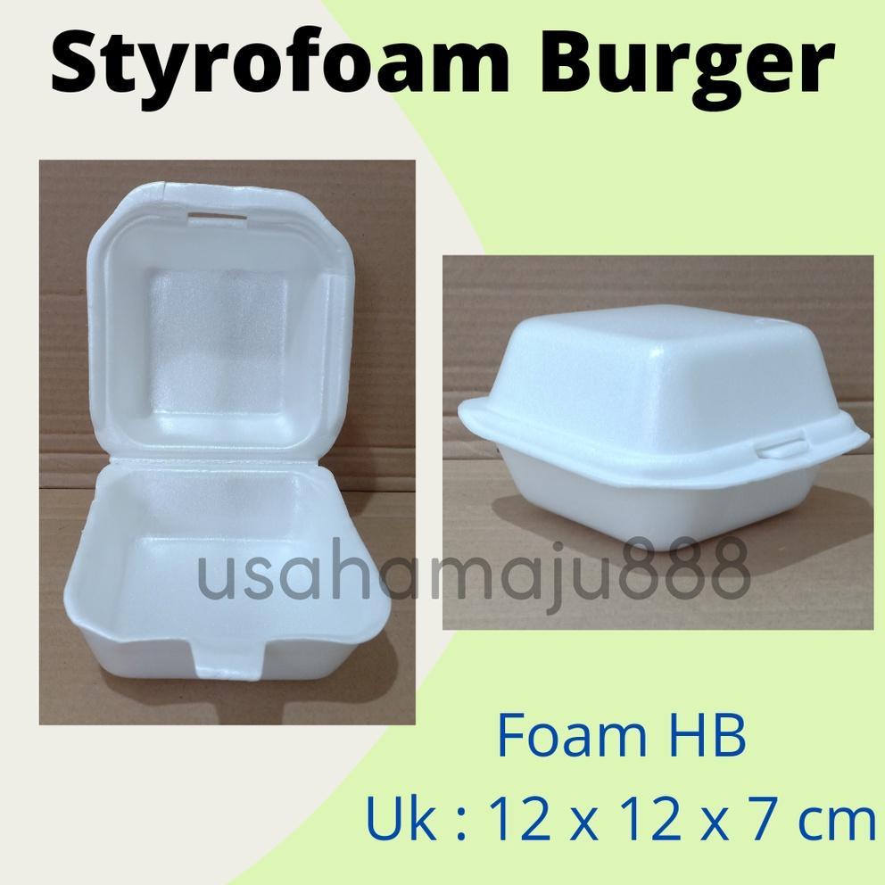 (200Pcs) Styrofoam Burger / Sterofoam Hamburger / Foam Box Kotak Hb