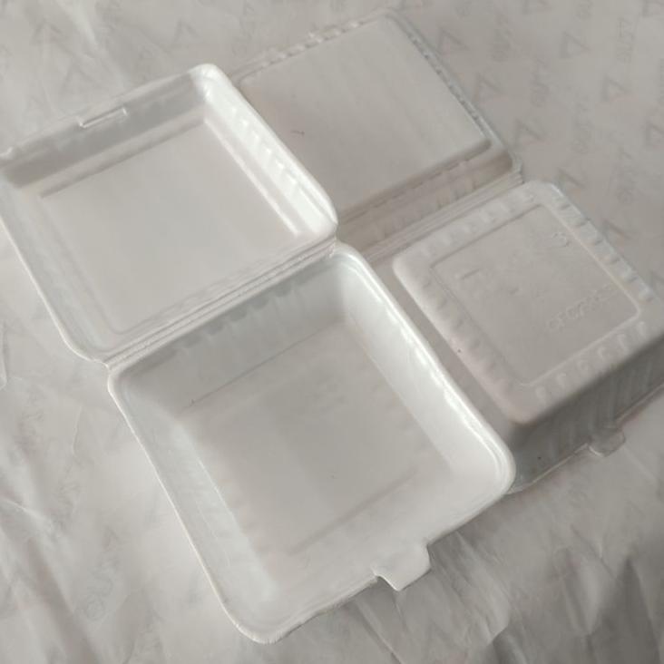 (Isi 100 Pcs) Foam Styrofoam Nasi Makanan Polos Lux L03 (Gosend/Grab Only)