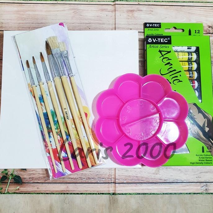 Paket Lukis Cat Akrilik / Set Lukis / Belajar Melukis