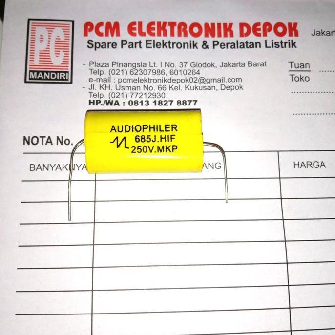 685 250 6.8UF 250V AUDIO PHILER KAPASITOR AUDIOPHILER NON POLAR D'90