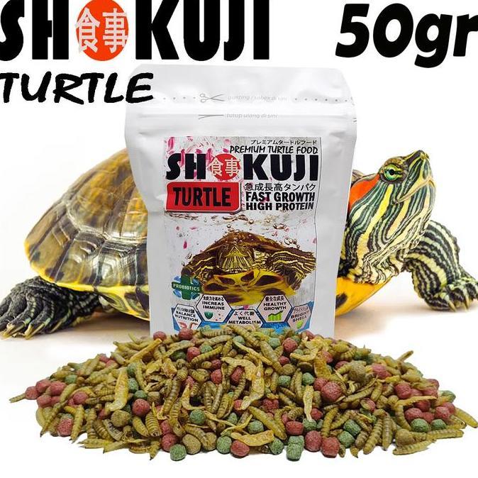 50GR SHOKUJI PAKAN RES BRAZIL MONBI MAKANAN KURAKURA AIR AMBON PELET KURA DAMER MATAMATA CST TURTLE 