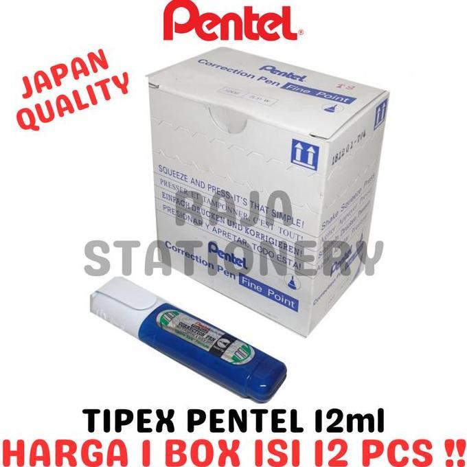 PENTEL CORRECTION FLUID 12ML TIPEX CAIR PENTEL TIP EX ZL-31W BOX LUSIN [12PCS]
