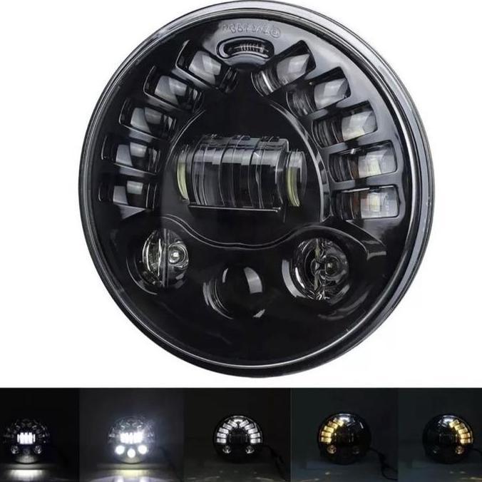 Promo lampu projector 7 inch & 5 75 inc dymaker ori dot sae 16 original ori dus hitam vixion old bir
