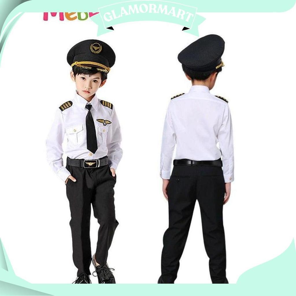 1 Set Masinis Anak seragam masinis kai. baju masinis anak costum masinis KZ Teratas