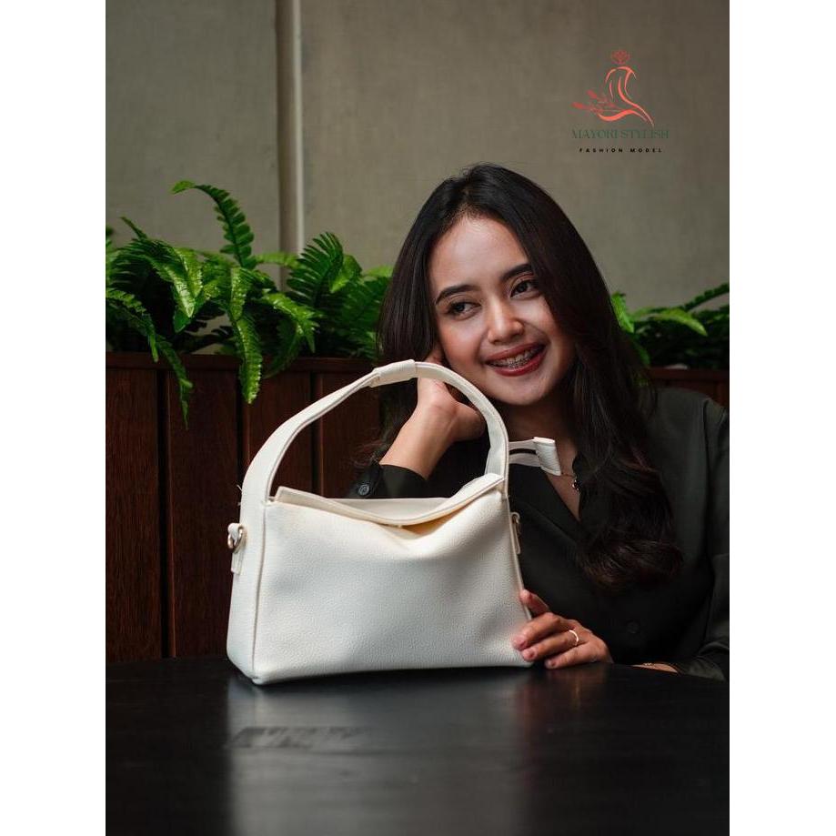 enha - selena polly hand bag premium free tali panjang tas wanita terbaru local brand bahan leather 