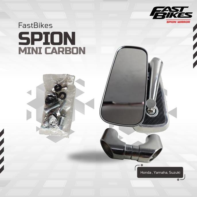 berkahdhani - Spion Original FASTBIKES Kaca Spion Variasi Chrome Spion Mini Karbon Universal Vario M