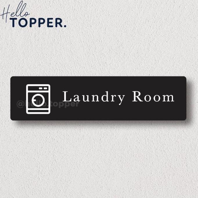 DF13 - Akrilik Sign Board Label Signage UV Print - Laundry Room