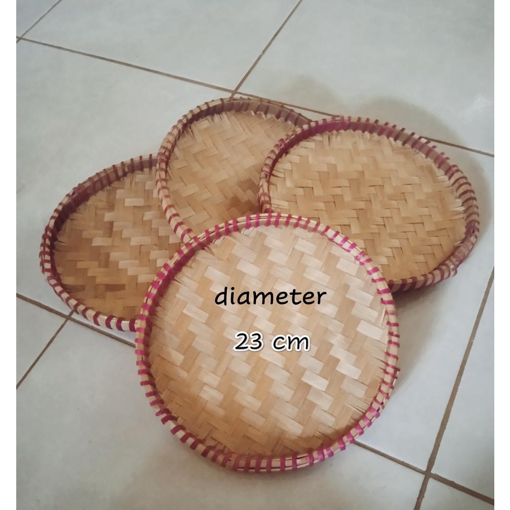 tampah bambu 23cm, tampah tumpeng,nampan bambu,tempat kue, jajanan, dll Ready Supplier