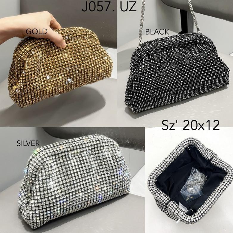 RECOMMENDED Clutch Pesta Diamond Bag Julius Premium Handbag Wanita Dinner Party Bag J057