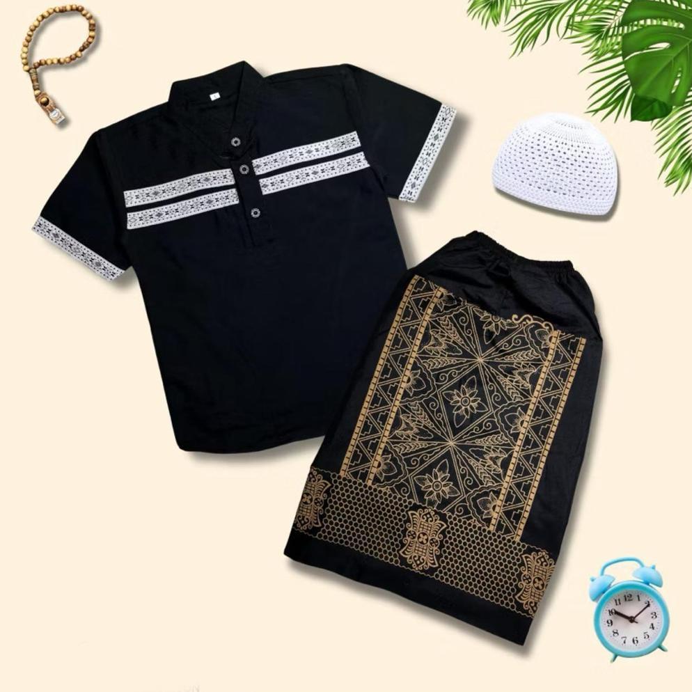 DISKON FREE ONGKIR BAJU  KOKO ZEHAN  3 in 1  SARUNG KOKO PECI BUAT ANAK 1-10 THUN MOTIF BAGUS UDAH F