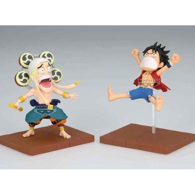 89838 - ONE PIECE WCF LOG MONKEY D LUFFY & ENEL ACTION FIGURE AS2123