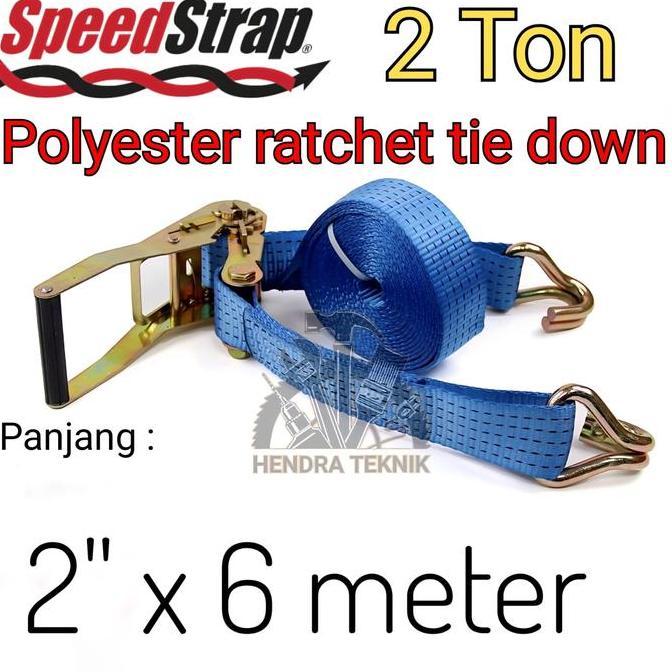 RACHET TIE DOWN 5cm 6 m TALI KREK LASHING CARGO LASHING 2" INCH x 6 Meter TALI IKAT BARANG