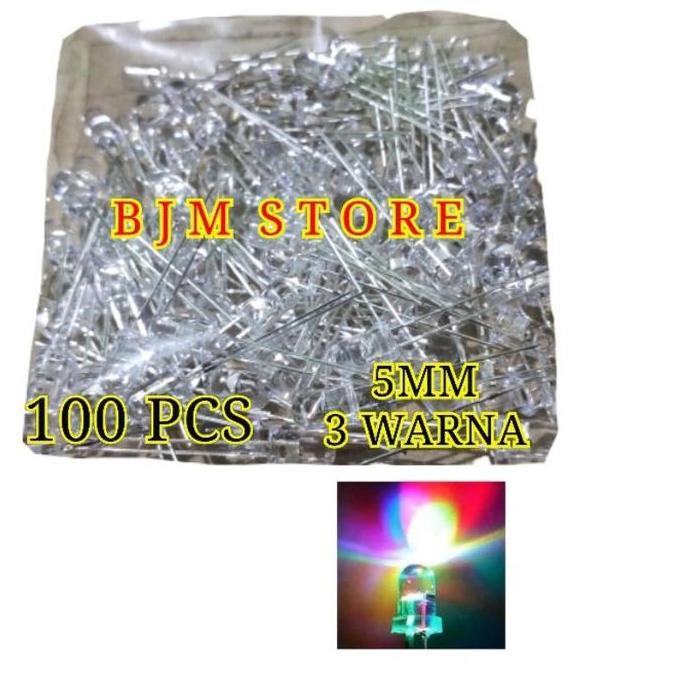 Zaito- 100 Pcs Lampu Led 5Mm 3 Rna - Led Disco 5Mm Tricolor