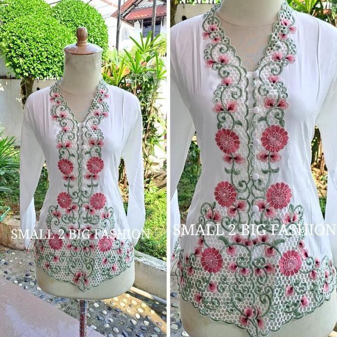 kebaya bordir encim / kebaya jadi putih / kebaya bali / kebaya modern