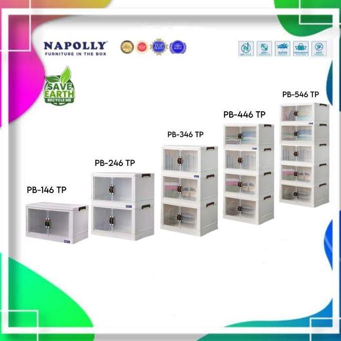Promo Napolly Lemari Plastik Rak 5 Susun Poli Box Box Lipat Serbaguna