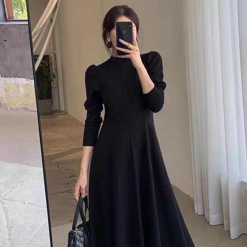 Bergaransi Ww.Coid - Midi Hijab Long Dress - Lengan Panjang Model Turtle Neck (S/M/L/Xl/Xxl)