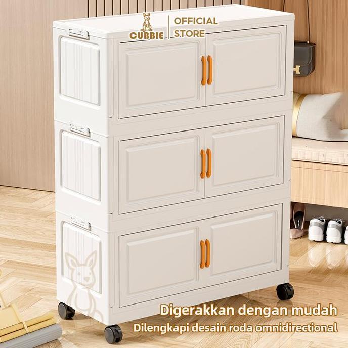 Promo Cubbie Lemari Lipat Plastik Beroda | Rak Penyimpanan Multifungsi, Lemari Lipat Plastik/Rak Lem
