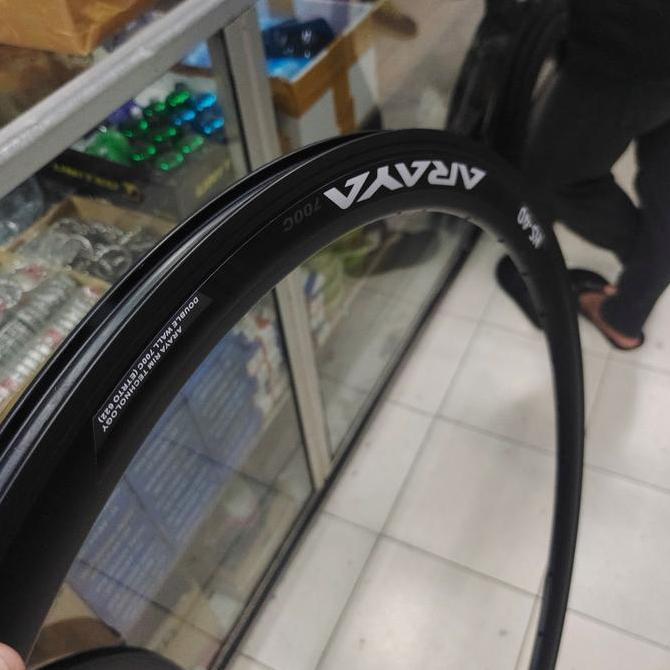 Rims Velg 700C Araya KS-40 32 Hole 36 Hole Brake Line Full Hitam RIMS Roadbike fixie gravel 32 hole