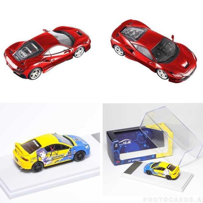 1/64 MINIDREAM ELITE SERIES FERRARI F8 TRIBUTO METALLIC RED XF INTEGRA DC5 TYPE R SPOON #95 CARTOON 