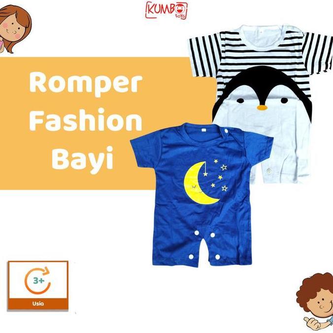 Romper Fashion Bayi / Baju Kodok Bayi Bahan Catton Combed 30s Katun