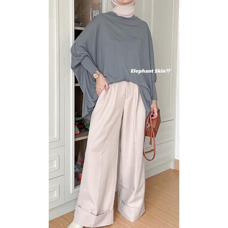 Original Misschics - Batwing Knit Oversize Blouse Rajut Nyaman