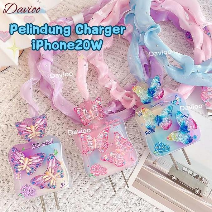 Ukuran PAS Pelindung Charger FOR IPHONE 20W Motif Bervariasi Pelindung Kabel & Adaptor Untuk Charger