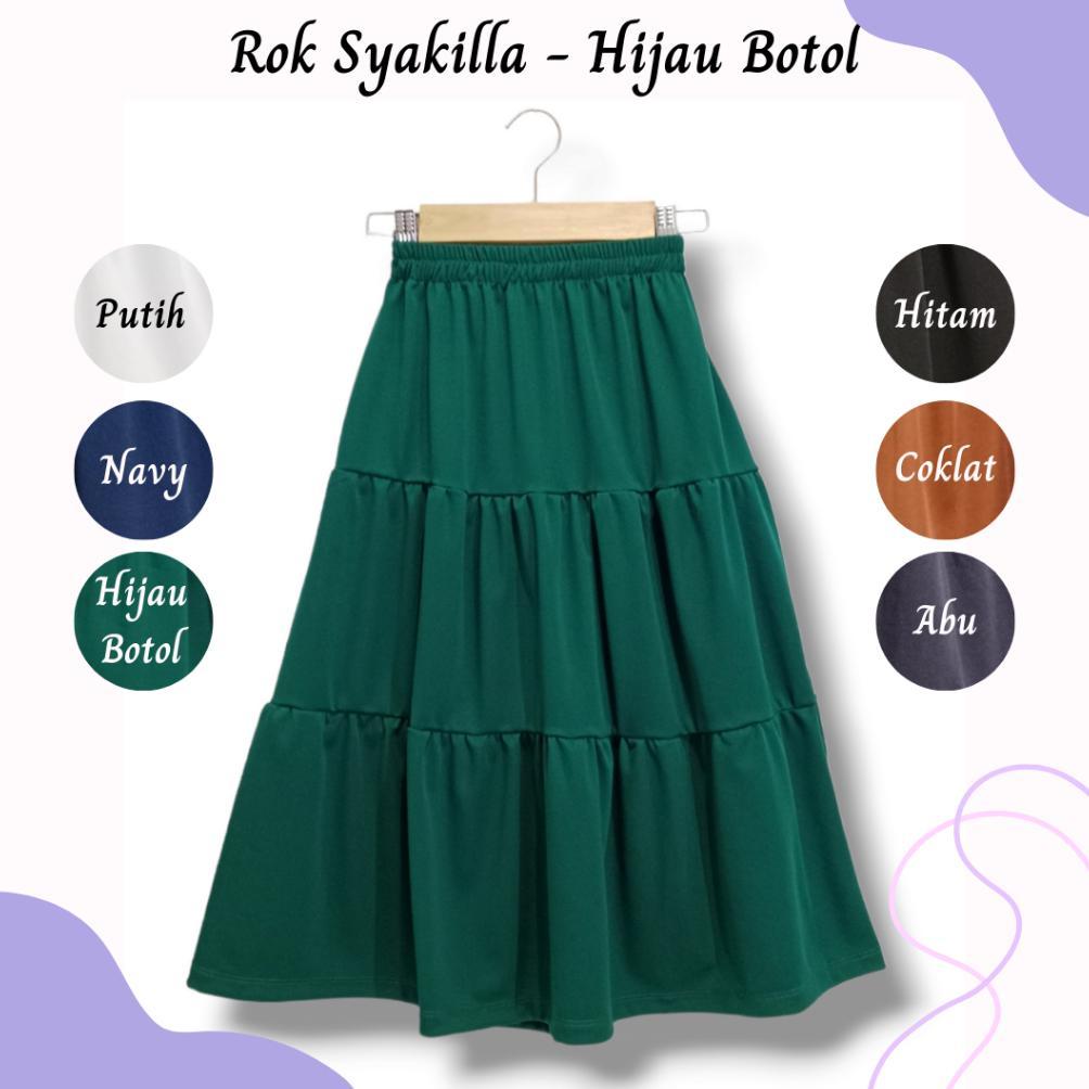 FAVORIT ROK SYAKILLA - ROK BAWAHAN 3 SUSUN SYARI HIJAB PUTIH POLOS SEPAN SPAN LEBAR ANAK REMAJA PERE