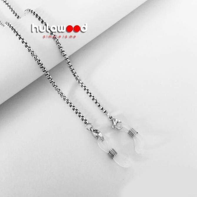 Dellx- Rantai Kacamata Masker Strap Kacamata Pengait Titanium Stainless Steel Anti Karat Pria Nita F