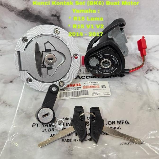 Kunci Kontak + Tutup Tangki Set (Bk6) Buat Motor Vixion  R15 Lama Dan Vixion R15 V1 V2 2014 - 2017