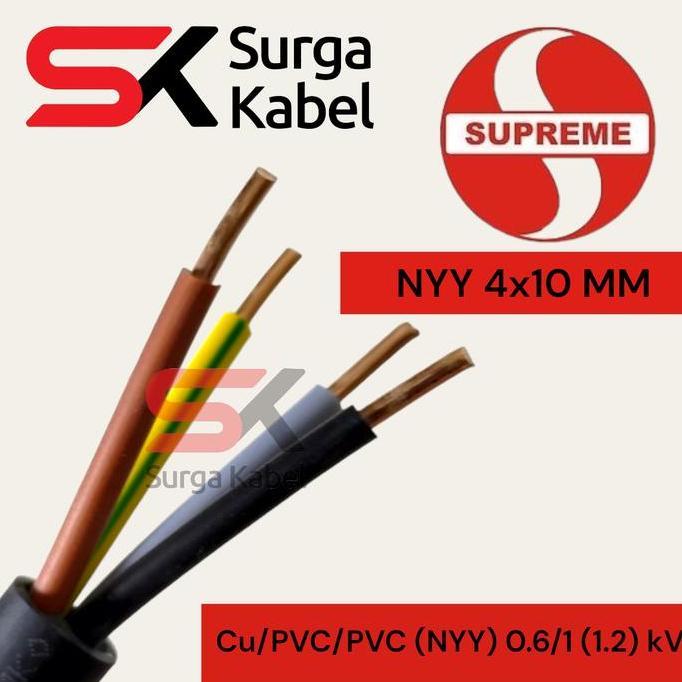 Whyyuo- Kabel Listrik Nyy 4X10 Supreme / Nyy 4 X 10 / Kabel Tunggal 4X10 Mm