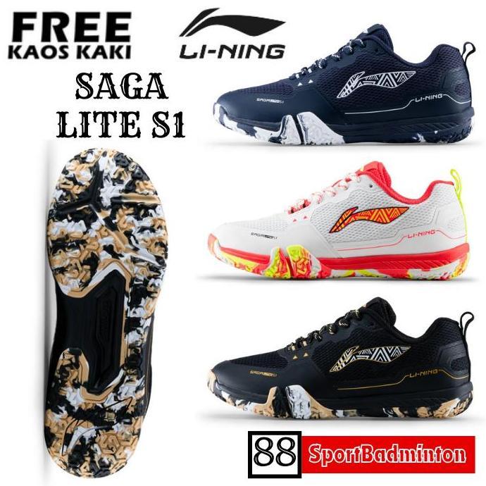 Lining Saga Lite S1Aytv069 Badminton Shoes - Sepatu Badminton Original Lining