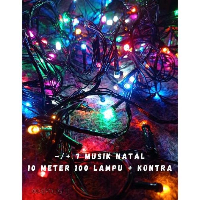 AWET Lampu Hias LED Ada Musik 10 meter 100 led WarnaWarni / TUMBLR LAMP