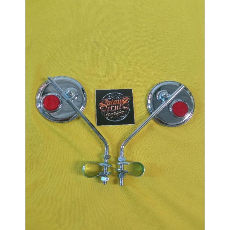 Spion Sepeda Lowrider Bulat Vintage Besi (2Pcs)