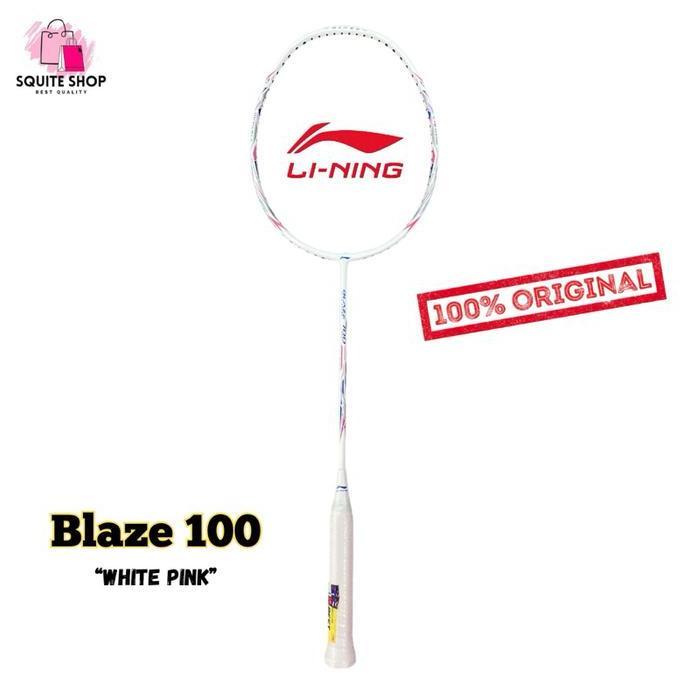 Li-Ning Raket Badminton Lining Blaze 100 Original Putih Hitam 4U & 5U Balance Head Heavy Tension 28L