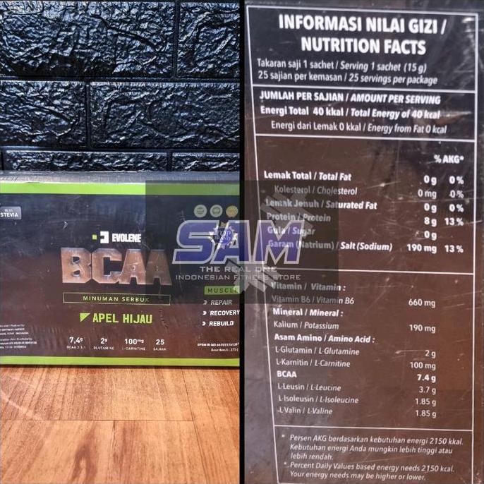Suplemen Fitness Evolene Bcaa 25 Sachet Serving Powder Malang
