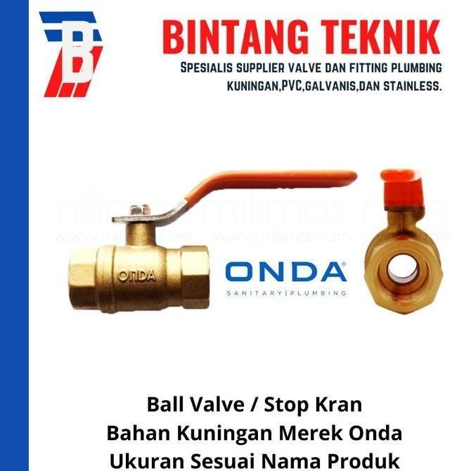 Ball Valve 1" inch Kuningan Onda
