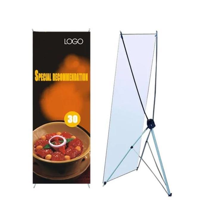 Gotogo- Y Banner 60X160 Stand Standing Banner Aluminium Full Besi Tebal & Tangkai Fiber Fleksibel Un