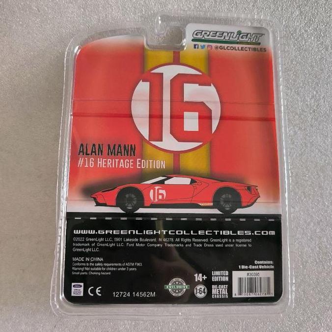 cvarhantama  / GREENLIGHT 2022 FORD GT - ALAN MANN #16 HERITAGE EDITION - 1966 FORD AM GT-1 PROTOTYP