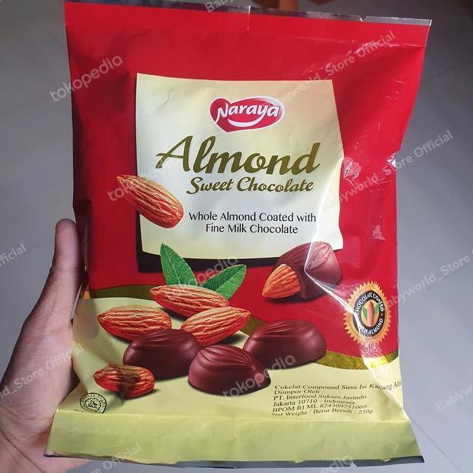 Naraya ALMOND SWEET CHOCOLATE coklat IMPORT 250gr