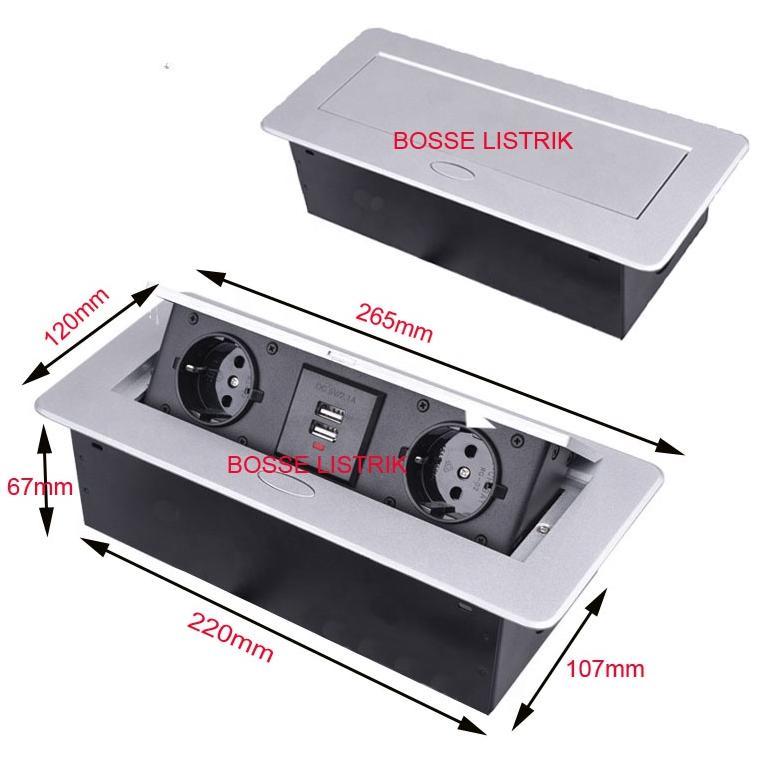 Stop Kontak Tanam Meja Meeting Pop Up 2 Stop dan USB