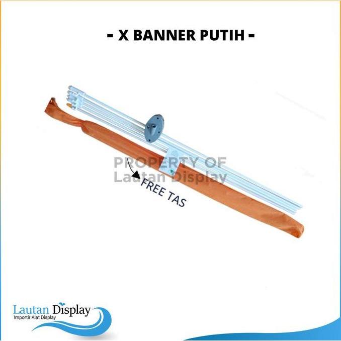 Gotogo- X Banner 60 Cm X 160 Cm (Kerangka Saja) Rna Hitam, Stand Banner Tiang X Stand Banner Putih A