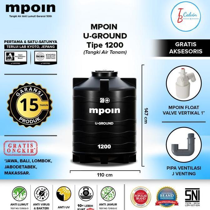 Tangki Air Tanam MPOIN PLUS 1200 Liter Underground / Toren Air Pendam