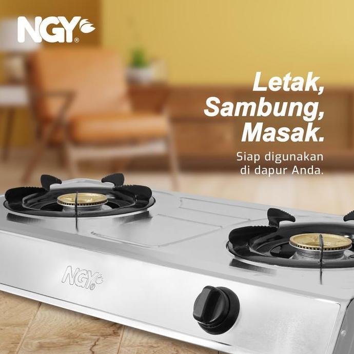 NGY Stain-Free Gas Stove / Kompor Gas Api 2 Tungku | NGY-555 NAGOYA