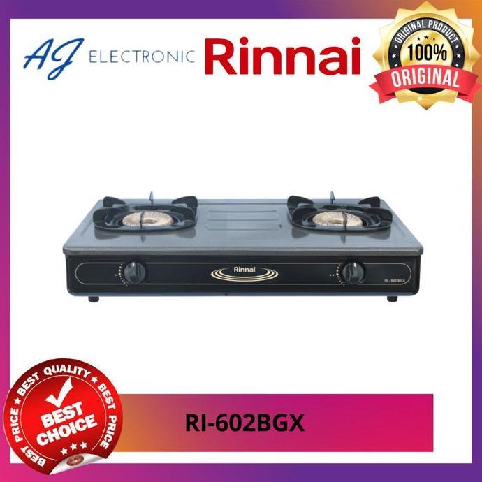 Kompor Gas Rinnai 2 Tungku RI-602bgx / ri602bgx